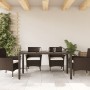 Garden table glass surface PE rattan brown 150x90x75cm by , Garden tables - Ref: Foro24-365534, Price: 176,39 €, Discount: %