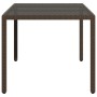 Garden table glass surface PE rattan brown 150x90x75cm by , Garden tables - Ref: Foro24-365534, Price: 176,39 €, Discount: %