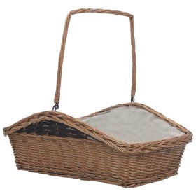 Cesta para leña con asas sauce marrón 61,5x46,5x58 cm