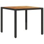 Gartentisch, Oberfläche aus schwarzem Rattan, Akazienholz, 90 x 90 x 75 cm von , Gartentische - Ref: Foro24-365529, Preis: 12...