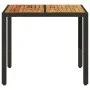 Gartentisch, Oberfläche aus schwarzem Rattan, Akazienholz, 90 x 90 x 75 cm von , Gartentische - Ref: Foro24-365529, Preis: 12...