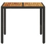Gartentisch, Oberfläche aus schwarzem Rattan, Akazienholz, 90 x 90 x 75 cm von , Gartentische - Ref: Foro24-365529, Preis: 12...