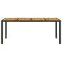 Garden table black rattan acacia wood surface 190x90x75cm by , Garden tables - Ref: Foro24-365541, Price: 204,19 €, Discount: %