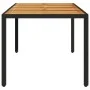 Garden table black rattan acacia wood surface 190x90x75cm by , Garden tables - Ref: Foro24-365541, Price: 204,19 €, Discount: %