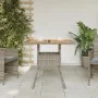 Garden table gray PE rattan wooden surface 80x80x75 cm by , Garden tables - Ref: Foro24-365520, Price: 98,78 €, Discount: %