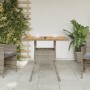 Gartentisch aus grauem PE-Rattan mit Holzoberfläche 80x80x75 cm von , Gartentische - Ref: Foro24-365520, Preis: 86,94 €, Raba...