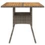 Garden table gray PE rattan wooden surface 80x80x75 cm by , Garden tables - Ref: Foro24-365520, Price: 86,94 €, Discount: %