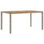 Gartentisch, Oberfläche aus grauem Rattan, Akazienholz, 150 x 90 x 75 cm von , Gartentische - Ref: Foro24-365536, Preis: 172,...