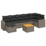 Set de sofás de jardín 8 pzas y cojines ratán sintético gris de , Conjuntos de jardín - Ref: Foro24-3264847, Precio: 457,90 €...
