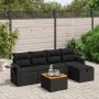6-piece garden sofa set and black synthetic rattan cushions by , Garden sets - Ref: Foro24-3264940, Price: 364,68 €, Discount: %