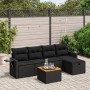 6-teiliges Gartensofa-Set und schwarze synthetische Rattankissen von , Gartensets - Ref: Foro24-3264940, Preis: 351,21 €, Rab...