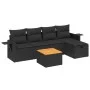 6-piece garden sofa set and black synthetic rattan cushions by , Garden sets - Ref: Foro24-3264940, Price: 364,68 €, Discount: %