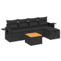 6-teiliges Gartensofa-Set und schwarze synthetische Rattankissen von , Gartensets - Ref: Foro24-3264940, Preis: 351,21 €, Rab...