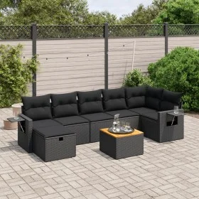8-piece garden sofa set and black synthetic rattan cushions by , Garden sets - Ref: Foro24-3264954, Price: 518,65 €, Discount: %