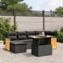 Set de comedor de jardín 7 pzas y cojines ratán sintético negro de , Conjuntos de jardín - Ref: Foro24-3274058, Precio: 460,5...