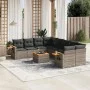 9-piece garden furniture set and gray synthetic rattan cushions by , Garden sets - Ref: Foro24-3226669, Price: 540,93 €, Disc...