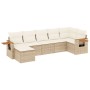 7-teiliges Gartensofa-Set und beigefarbene synthetische Rattankissen von , Gartensets - Ref: Foro24-3227031, Preis: 487,67 €,...