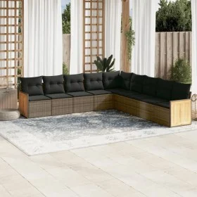 9-piece garden furniture set and gray synthetic rattan cushions by , Garden sets - Ref: Foro24-3227740, Price: 537,76 €, Disc...