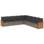 Set de muebles de jardín 9 pzas y cojines ratán sintético gris de , Conjuntos de jardín - Ref: Foro24-3227740, Precio: 539,43...