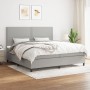 Box spring bed with light gray fabric mattress 200x200 cm by vidaXL, Beds and slatted bases - Ref: Foro24-3141721, Price: 676...