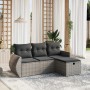 Set de sofás de jardín 4 pzas y cojines ratán sintético gris de , Conjuntos de jardín - Ref: Foro24-3264066, Precio: 264,52 €...
