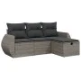 4-piece garden sofa set and gray synthetic rattan cushions by , Garden sets - Ref: Foro24-3264066, Price: 274,52 €, Discount: %