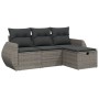 Set de sofás de jardín 4 pzas y cojines ratán sintético gris de , Conjuntos de jardín - Ref: Foro24-3264066, Precio: 264,52 €...