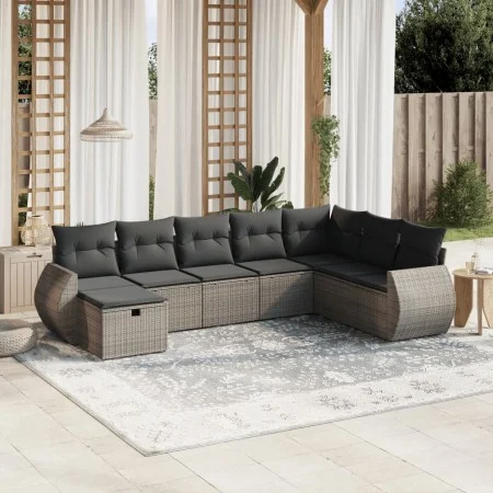 8-piece garden sofa set and gray synthetic rattan cushions by , Garden sets - Ref: Foro24-3264206, Price: 505,83 €, Discount: %