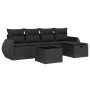 6-piece garden sofa set and black synthetic rattan cushions by , Garden sets - Ref: Foro24-3264091, Price: 366,86 €, Discount: %