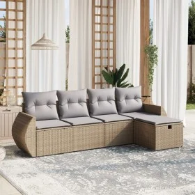Garden sofa set with beige cushions mix 5 pieces PE rattan by , Garden sets - Ref: Foro24-3264085, Price: 330,39 €, Discount: %