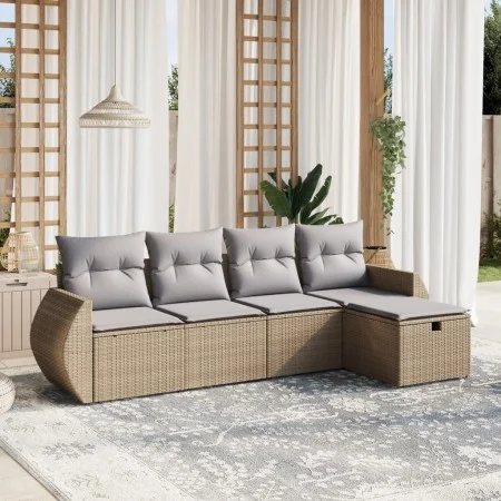 Garden sofa set with beige cushions mix 5 pieces PE rattan by , Garden sets - Ref: Foro24-3264085, Price: 330,39 €, Discount: %