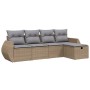 Gartensofa-Set mit beigem Kissenmix, 5-teilig aus PE-Rattan von , Gartensets - Ref: Foro24-3264085, Preis: 320,08 €, Rabatt: %