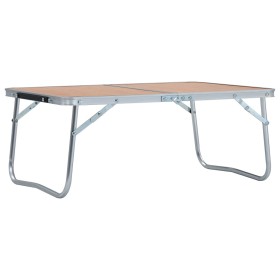 Faltbarer Campingtisch aus braunem Aluminium, 60x40 cm. von vidaXL, Campingmöbel - Ref: Foro24-48186, Preis: 26,74 €, Rabatt: %