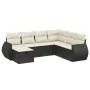 7-teiliges Garten-Essset und schwarze Kissen aus synthetischem Rattan von , Gartensets - Ref: Foro24-3264142, Preis: 446,39 €...