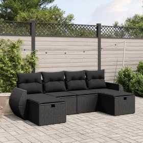 6-piece garden sofa set and black synthetic rattan cushions by , Garden sets - Ref: Foro24-3264161, Price: 388,46 €, Discount: %