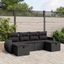 6-teiliges Gartensofa-Set und schwarze synthetische Rattankissen von , Gartensets - Ref: Foro24-3264161, Preis: 388,18 €, Rab...