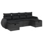 6-teiliges Gartensofa-Set und schwarze synthetische Rattankissen von , Gartensets - Ref: Foro24-3264161, Preis: 374,02 €, Rab...