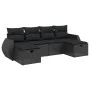6-teiliges Gartensofa-Set und schwarze synthetische Rattankissen von , Gartensets - Ref: Foro24-3264161, Preis: 388,18 €, Rab...
