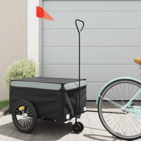 Black and gray iron bicycle trailer 45 kg by , Bicycle trailers - Ref: Foro24-94105, Price: 82,99 €, Discount: %