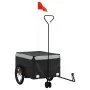 Black and gray iron bicycle trailer 45 kg by , Bicycle trailers - Ref: Foro24-94105, Price: 90,52 €, Discount: %