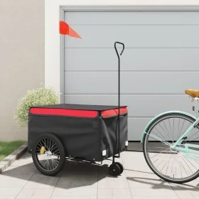 Black and red iron bicycle trailer 45 kg by , Bicycle trailers - Ref: Foro24-94111, Price: 96,97 €, Discount: %