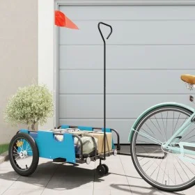 Bicycle trailer iron and blue Oxford cloth by , Bicycle trailers - Ref: Foro24-94191, Price: 82,81 €, Discount: %