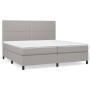 Box spring bed with light gray fabric mattress 200x200 cm by vidaXL, Beds and slatted bases - Ref: Foro24-3141721, Price: 676...