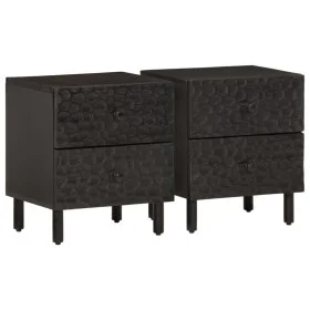 Bedside tables 2 pcs solid black mango wood 40x33x46 cm by , Nightstands - Ref: Foro24-356818, Price: 92,07 €, Discount: %