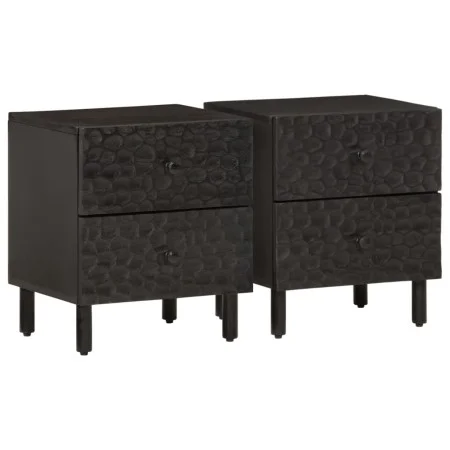 Bedside tables 2 pcs solid black mango wood 40x33x46 cm by , Nightstands - Ref: Foro24-356818, Price: 92,07 €, Discount: %