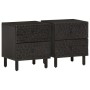 Nachttische 2 Stück aus massivem schwarzem Mangoholz 40x33x46 cm von , Nachttische - Ref: Foro24-356818, Preis: 92,98 €, Raba...
