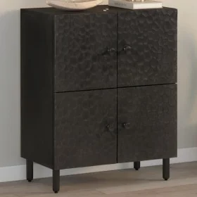 Solid black mango wood sideboard 60x33x75 cm by , Sideboards - Ref: Foro24-356845, Price: 146,31 €, Discount: %