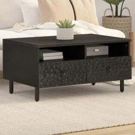 Solid black mango wood coffee table 80x54x40 cm by , Coffee table - Ref: Foro24-356832, Price: 93,47 €, Discount: %