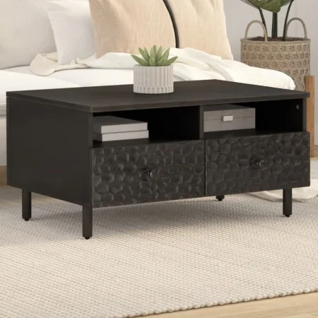 Massiver Couchtisch aus schwarzem Mangoholz, 80 x 54 x 40 cm von , Couchtisch - Ref: Foro24-356832, Preis: 93,46 €, Rabatt: %
