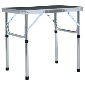 Mesa de camping plegable aluminio gris 60x45 cm